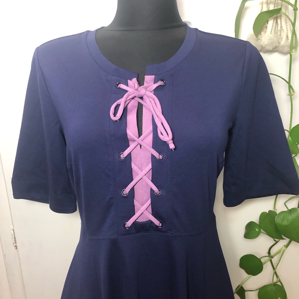 Anthropologie Mauve Dress Large Fit & Flare New pockets - Picture 9 of 13